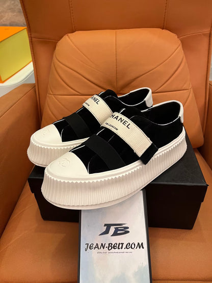 Chanel velcro platform sneakers