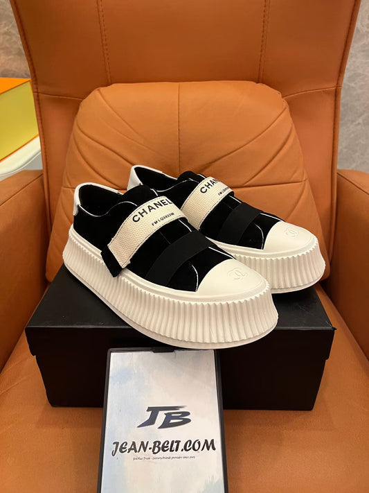 Chanel velcro platform sneakers