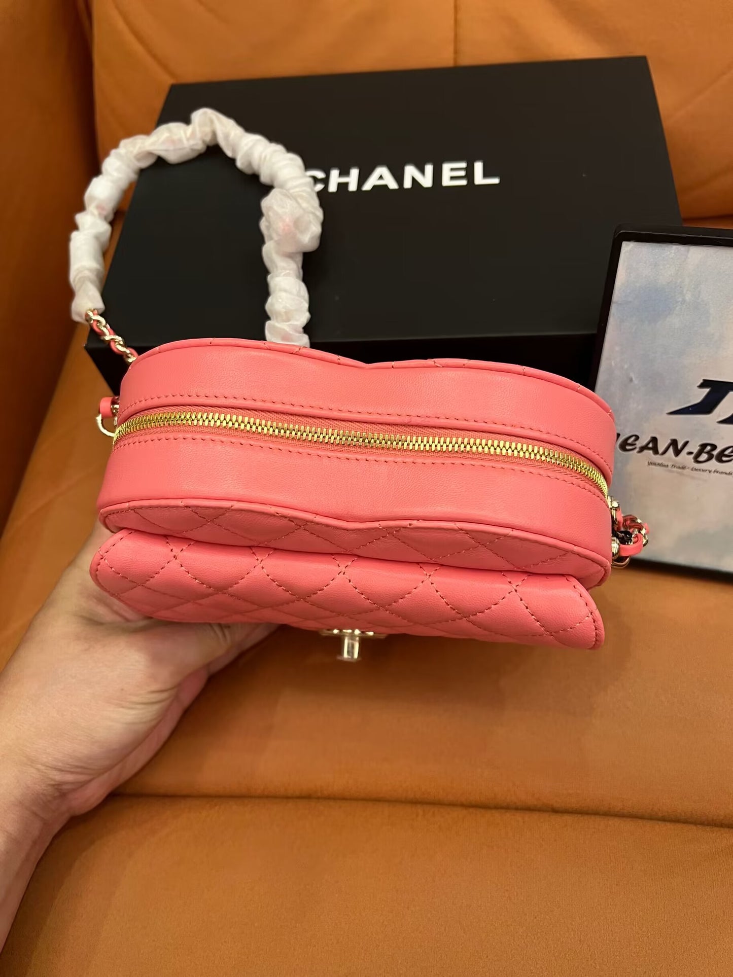 Chanel cc in love large heart bag pink