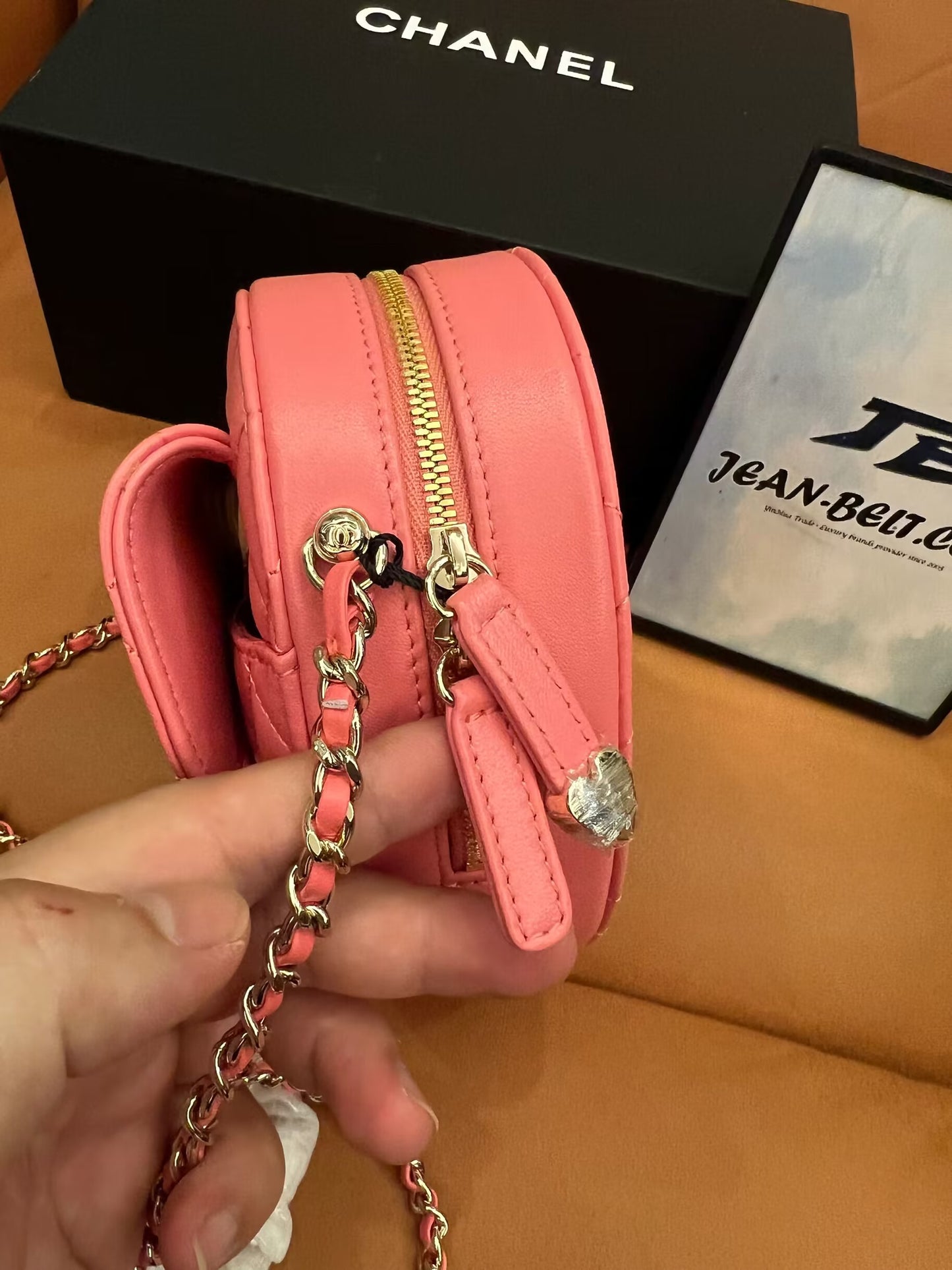 Chanel cc in love large heart bag pink