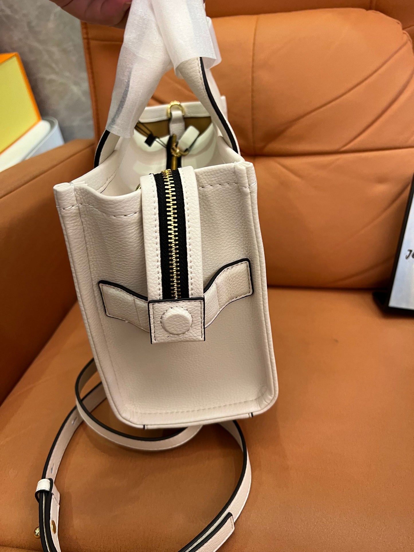 Marc Jacobs mini tote bag leather  white ladies shoulder bag