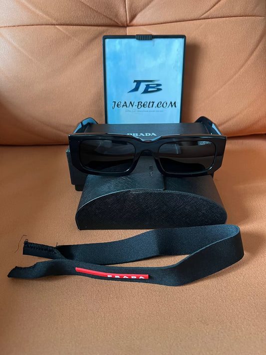 Prada rectangular black sunglasses -  Saffiano Lux