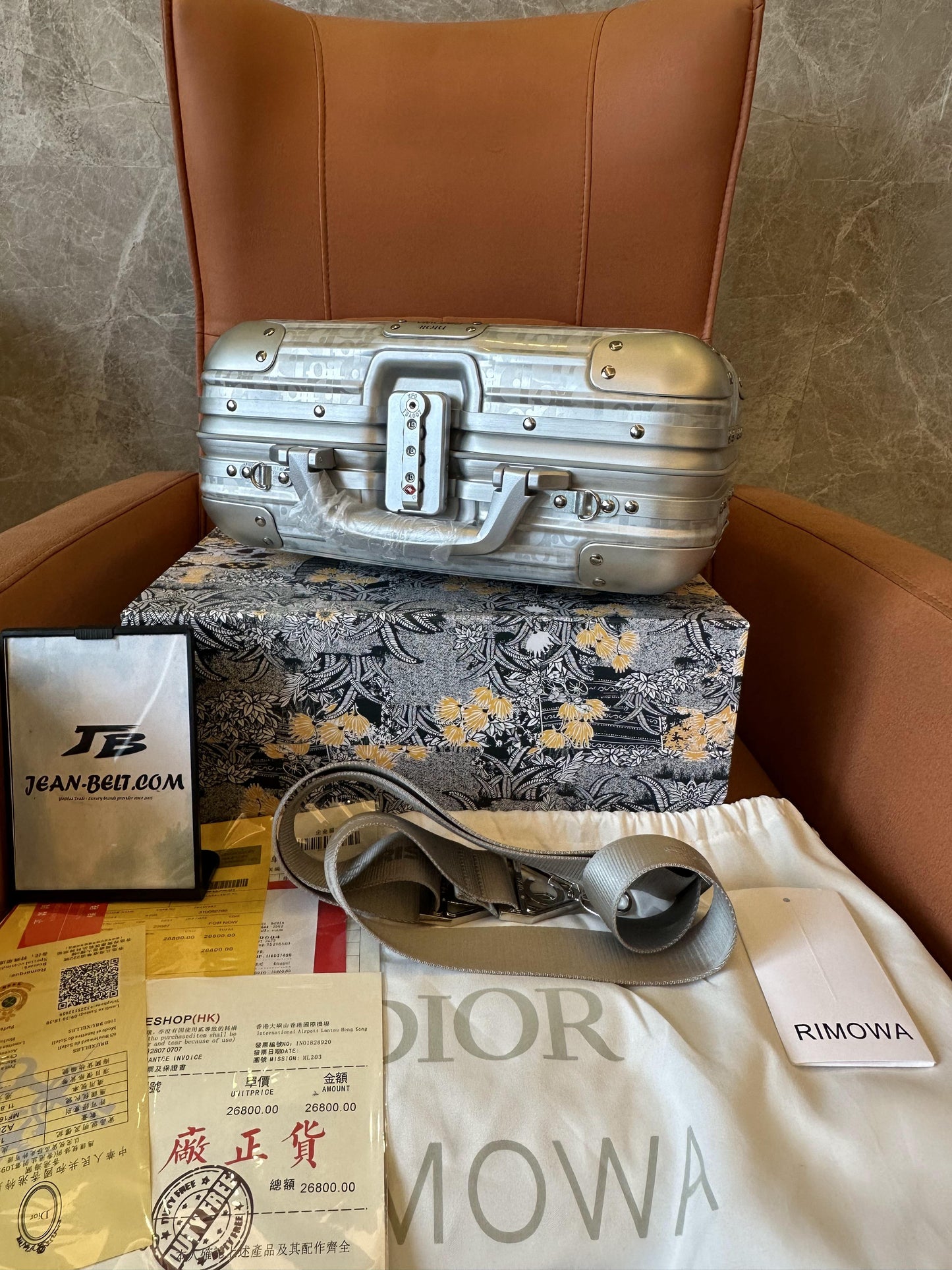 Dior × Rimowa gray  hand case luggage