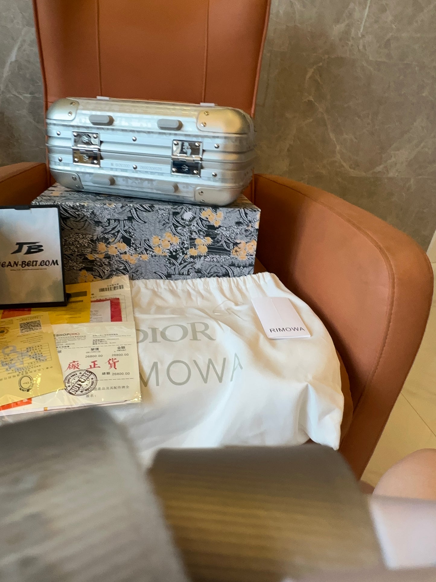 Dior × Rimowa gray  hand case luggage