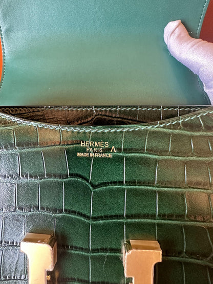 [Half Handmade]Hermes constance 18 vert emeraude alligator