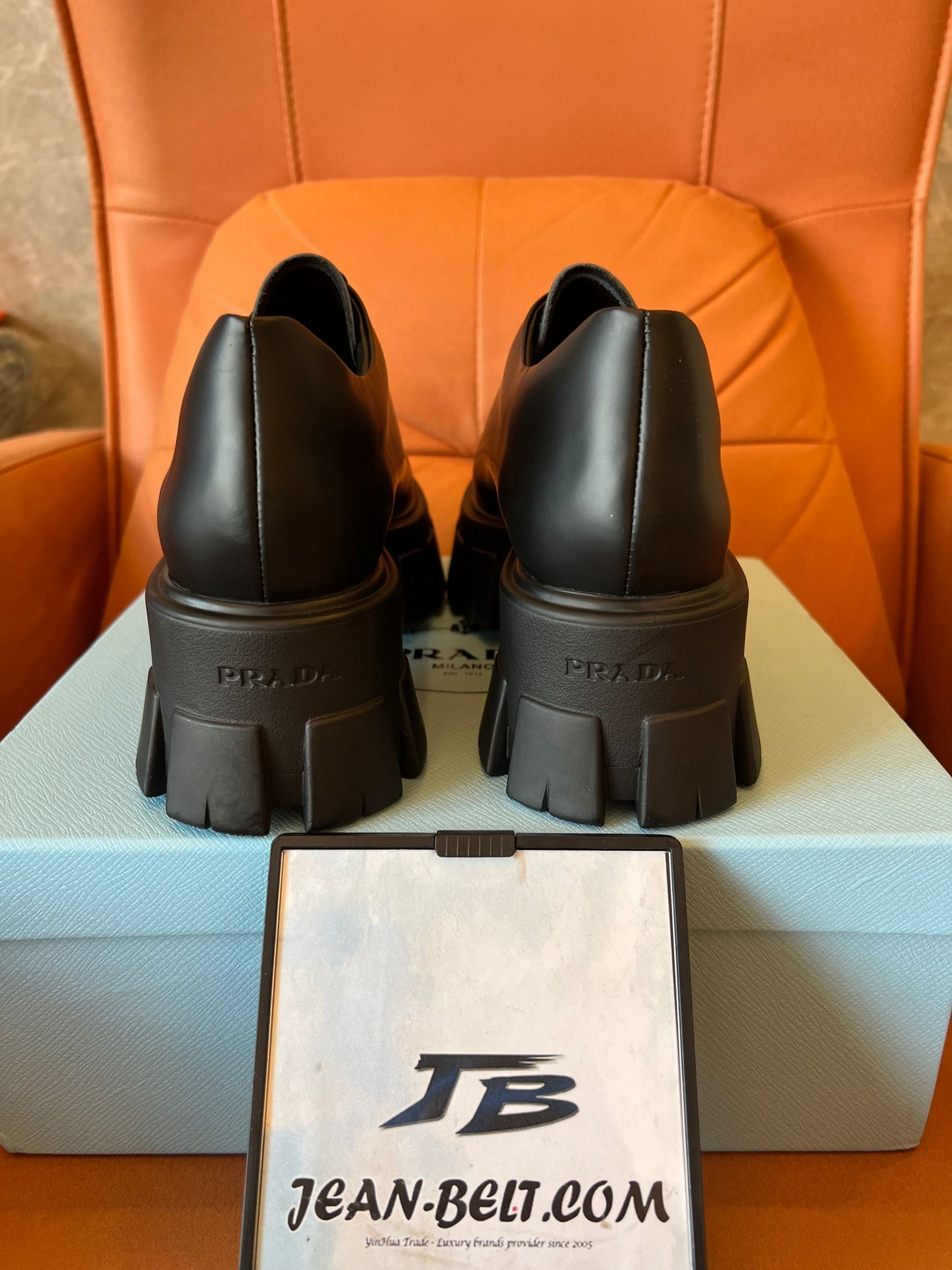 Prada Monolith lace-up loafers