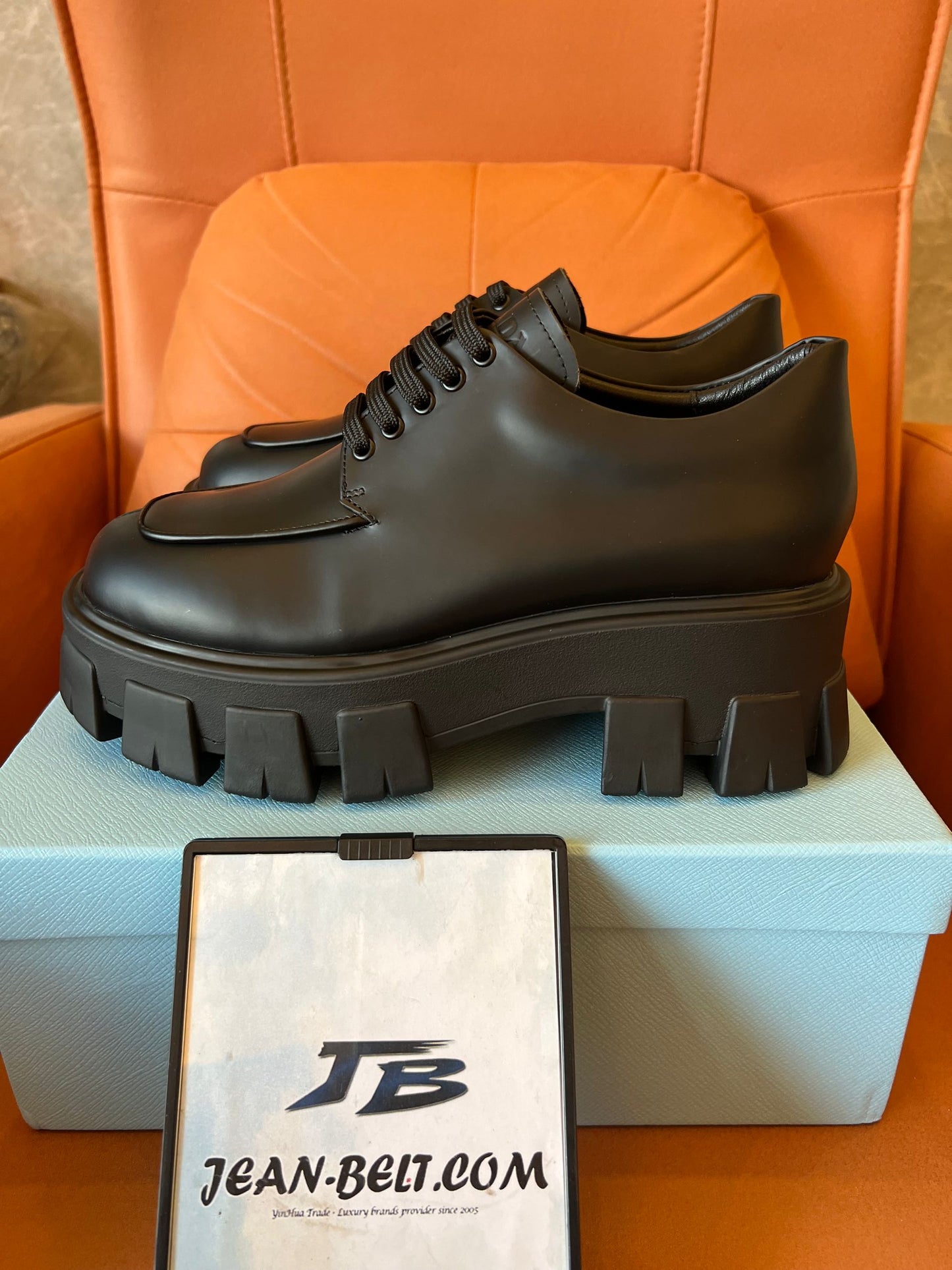 Prada Monolith lace-up loafers