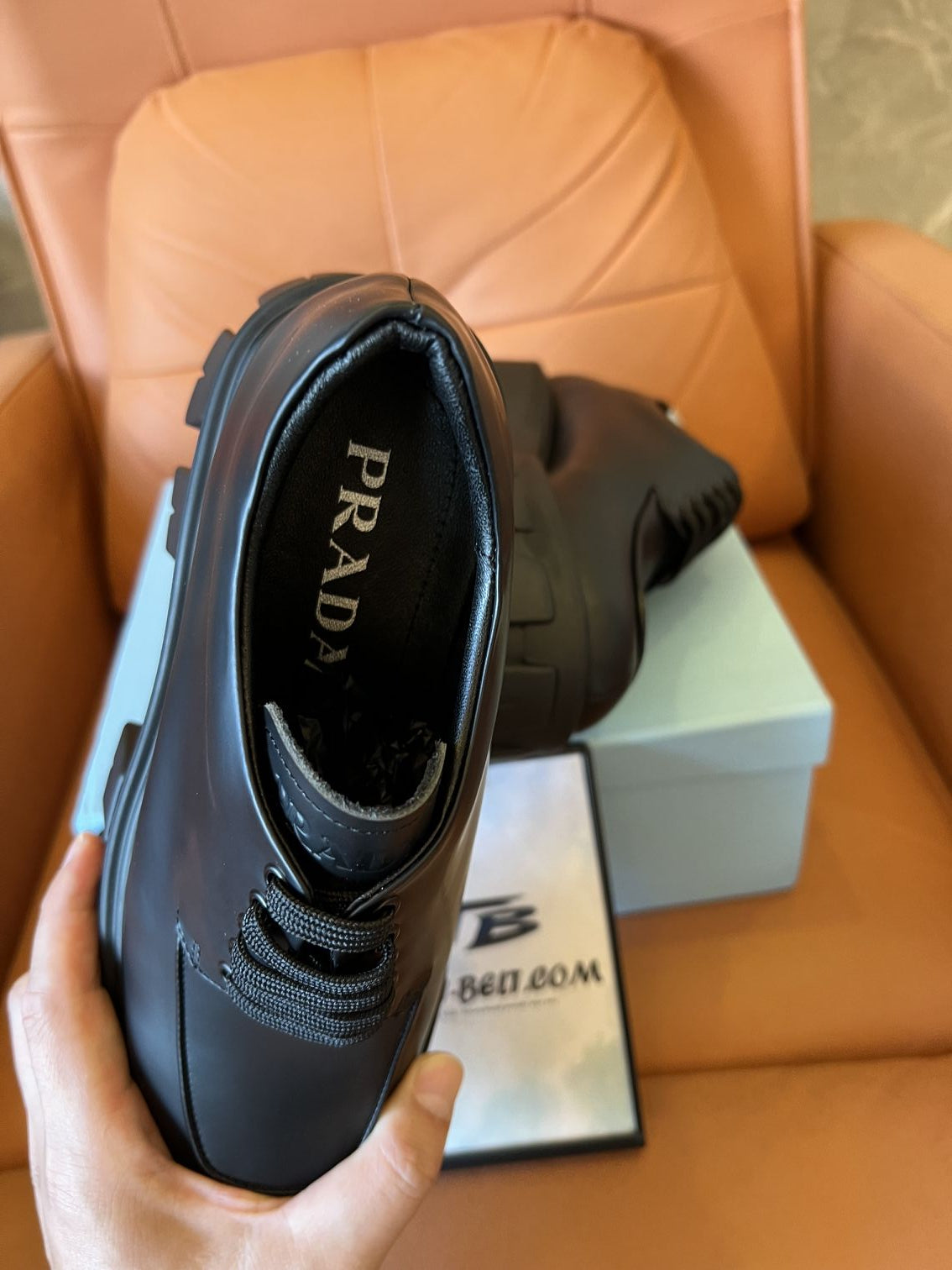 Prada Monolith lace-up loafers