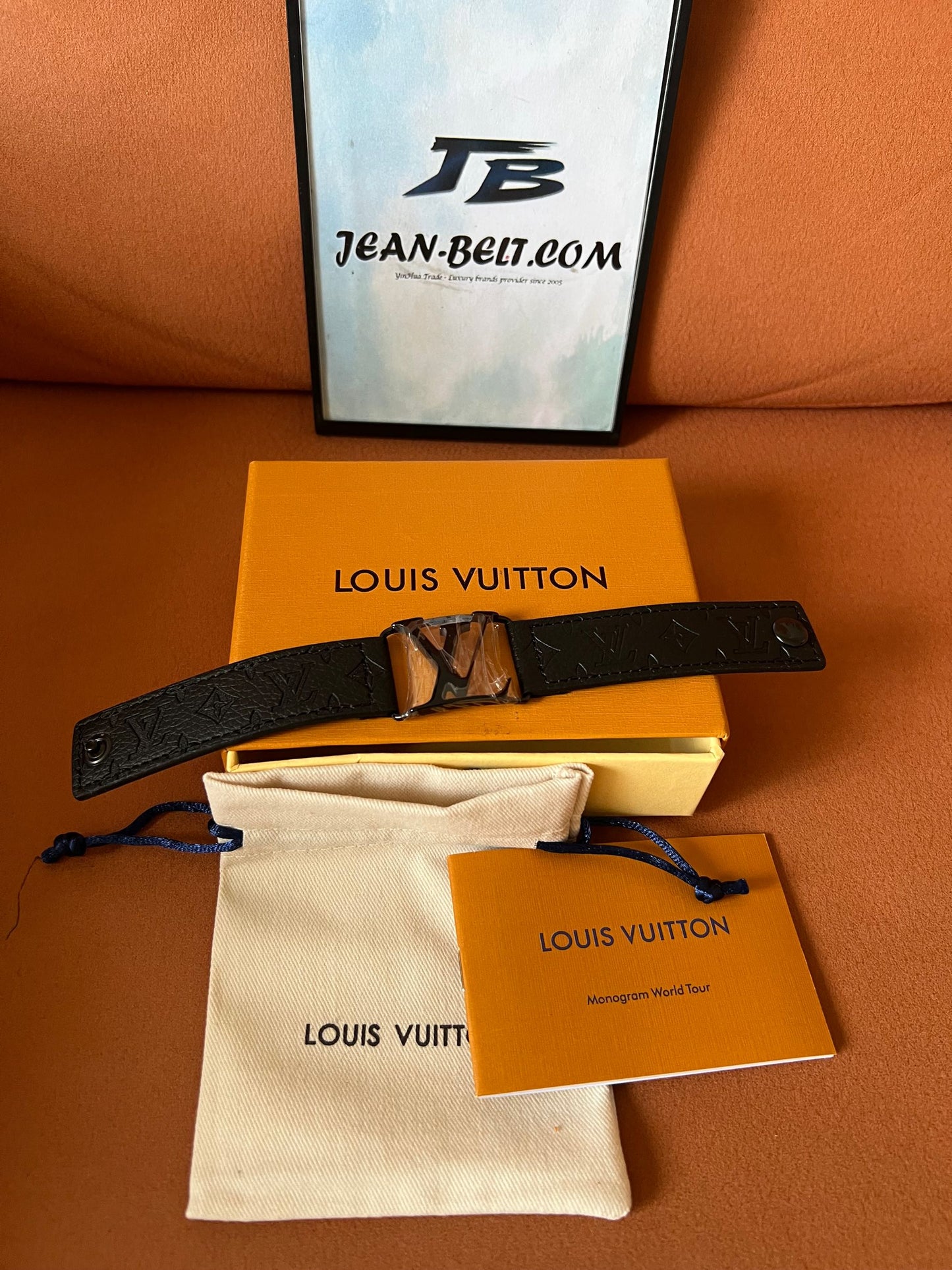 Louis Vuitton Monogram Eclipse leather bracelet