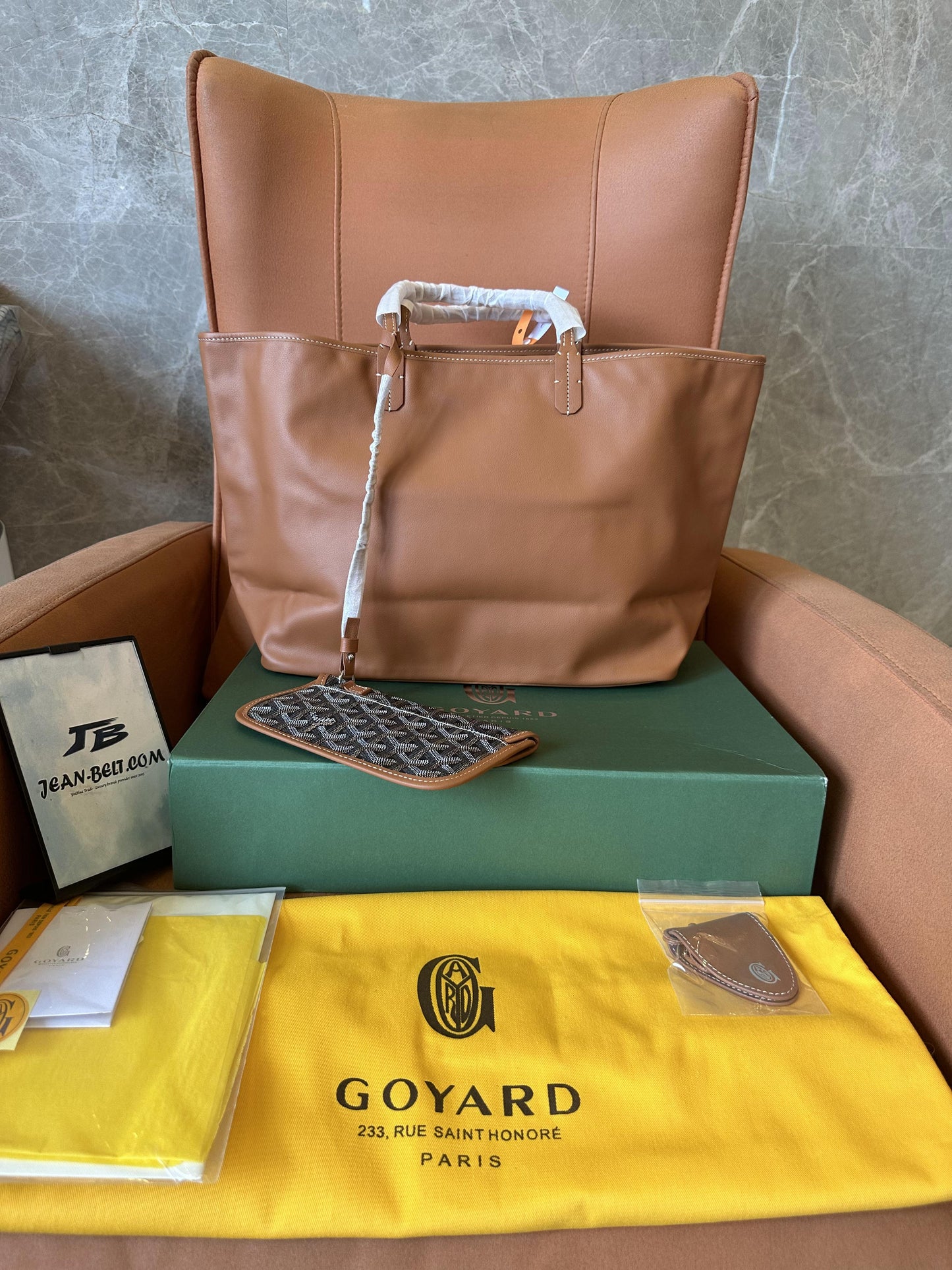 Goyard anjou reversible tote pm brown