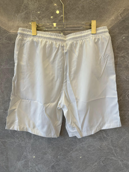 Prada white drawstring logo shorts with side stripes