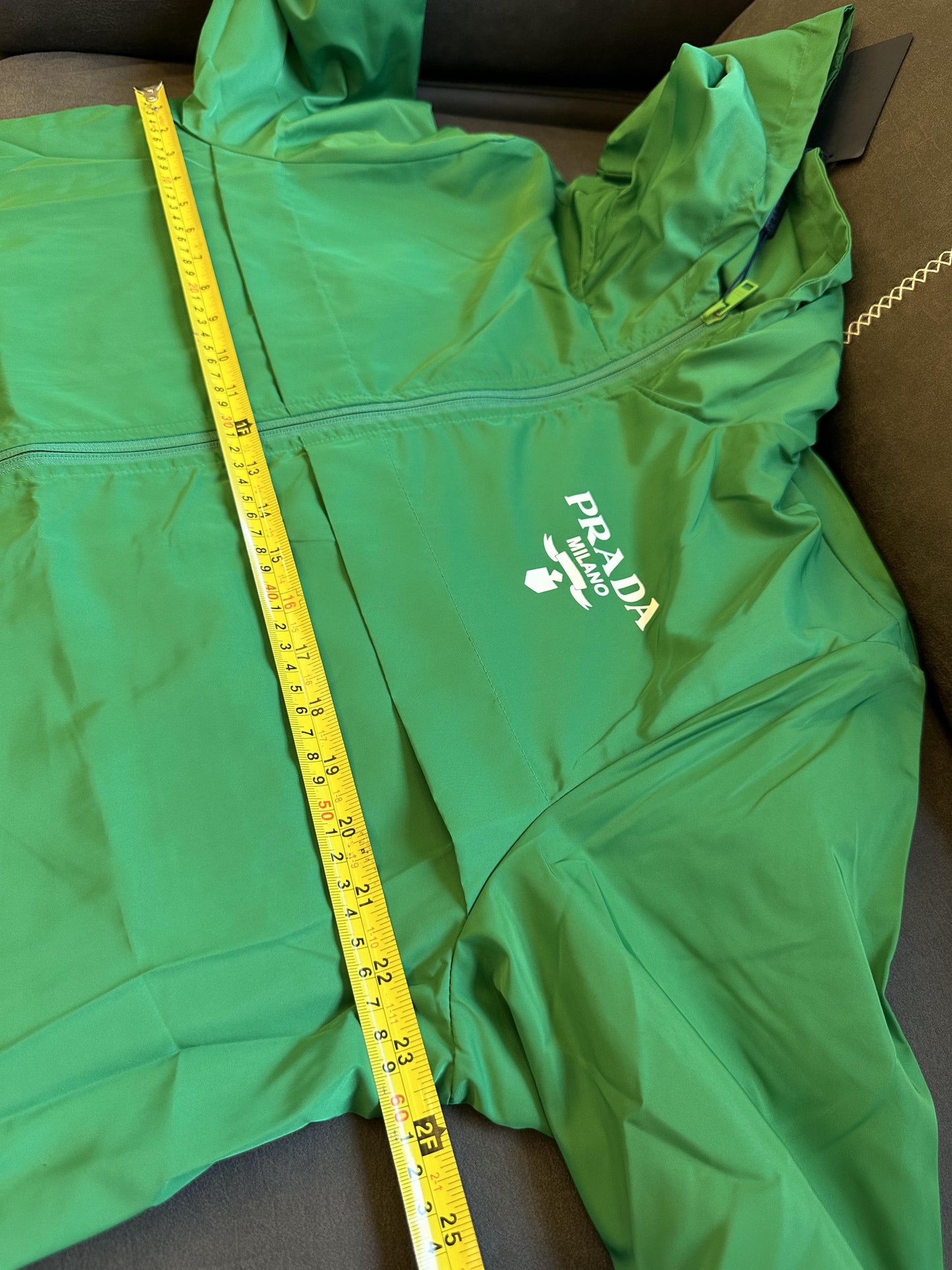 Prada milano green hooded windbreaker jacket