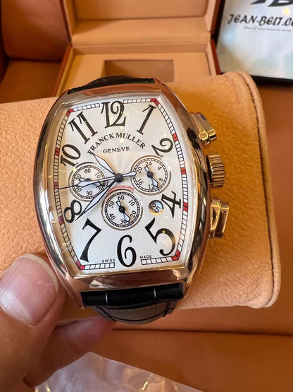 Franck Muller Vanguard chronograph 8880 CC AT barrel-shaped luxury watch