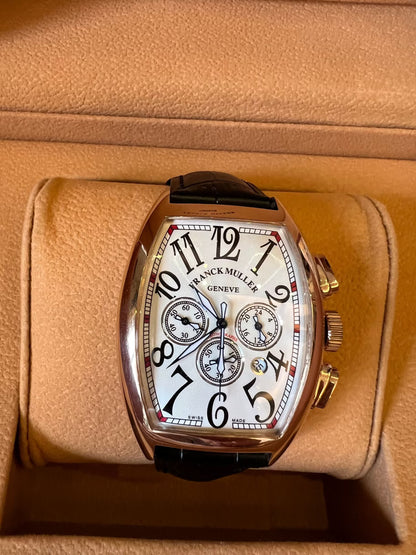 Franck Muller Vanguard chronograph 8880 CC AT barrel-shaped luxury watch