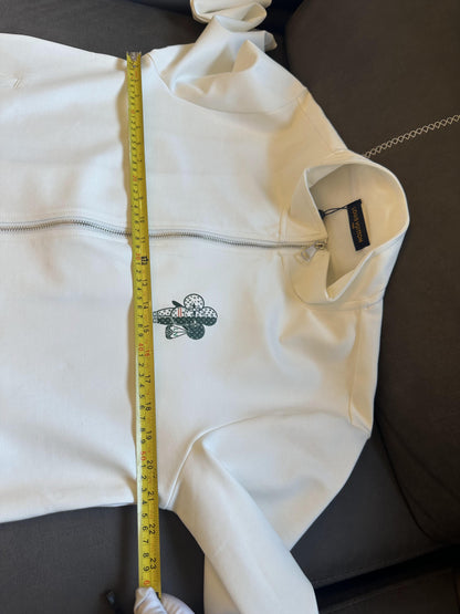 Louis Vuitton clover embroidered zip-up tracksuit set