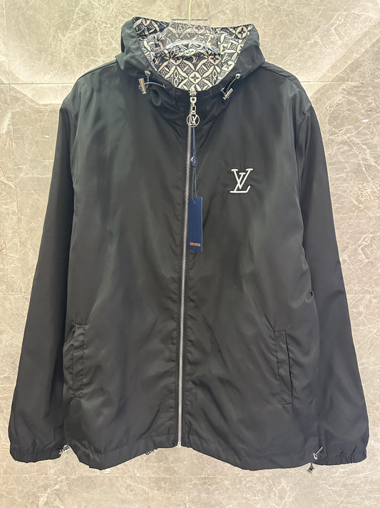 Louis Vuitton reversible monogram hooded jacket - black & monogram Pattern