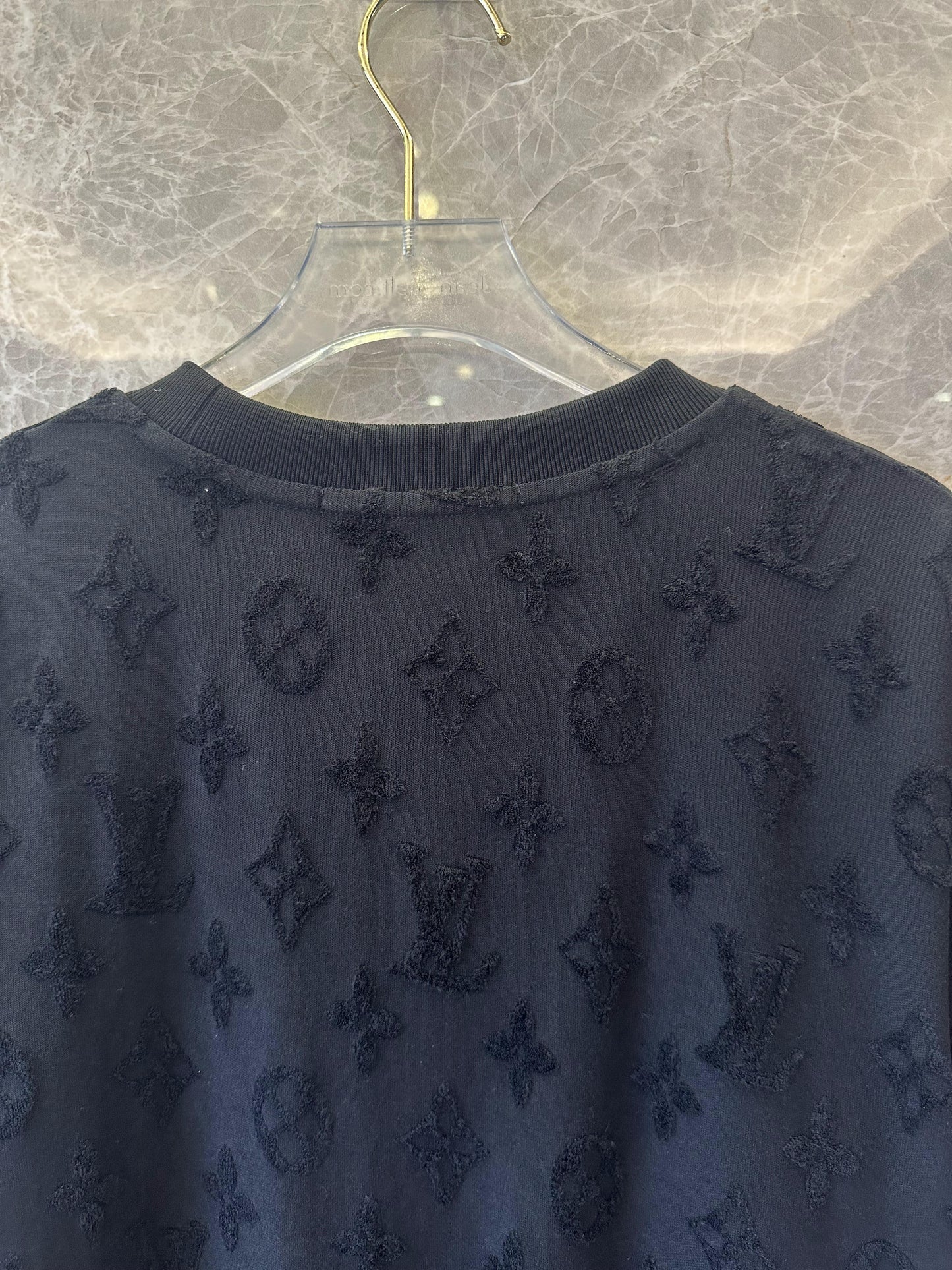 Louis Vuitton monogram embossed black t-shirt