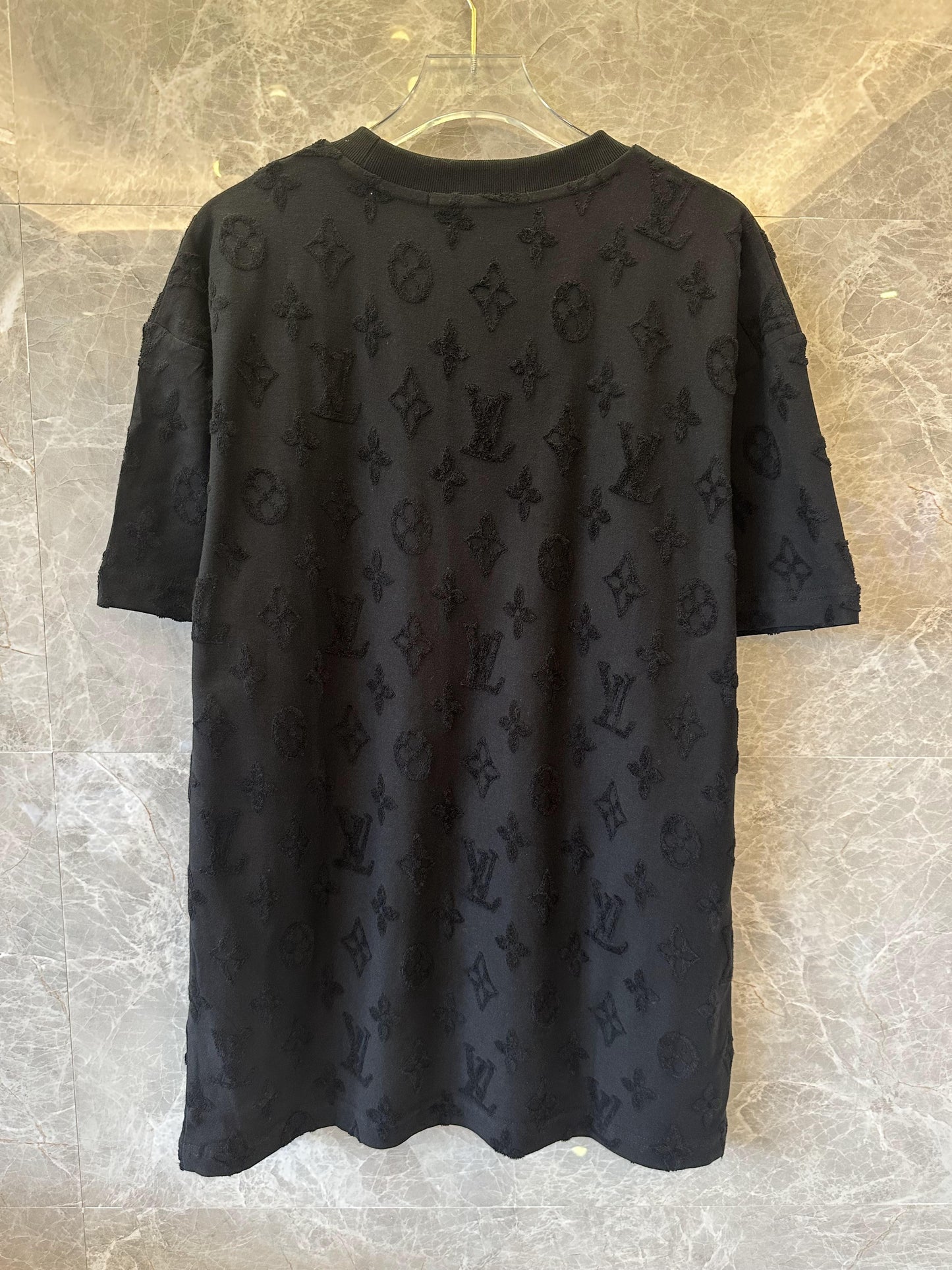 Louis Vuitton monogram embossed black t-shirt