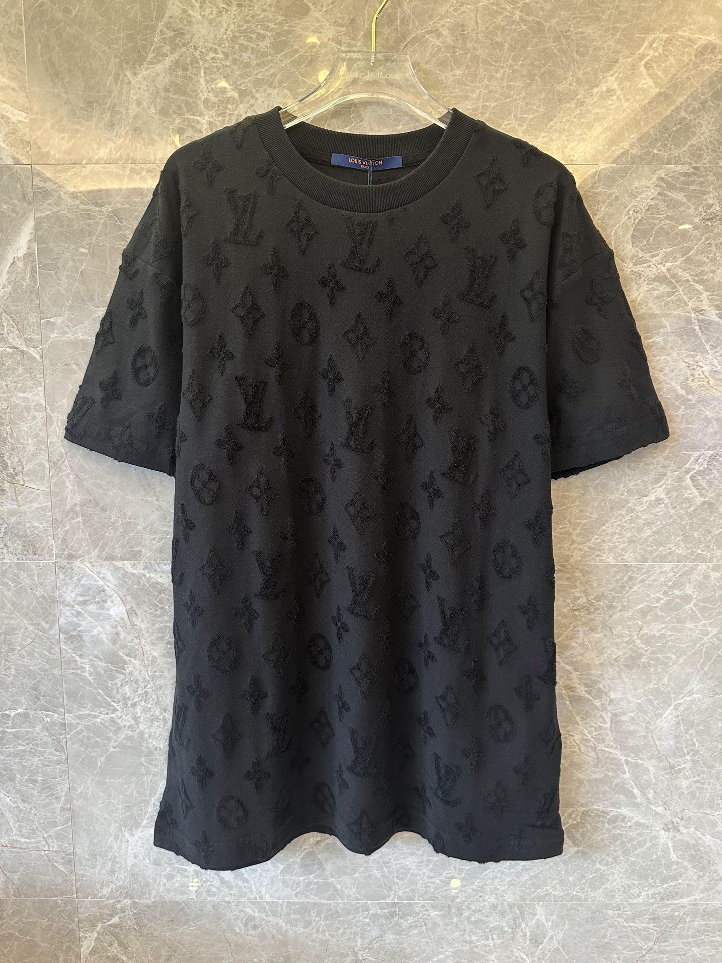 Louis Vuitton monogram embossed black t-shirt