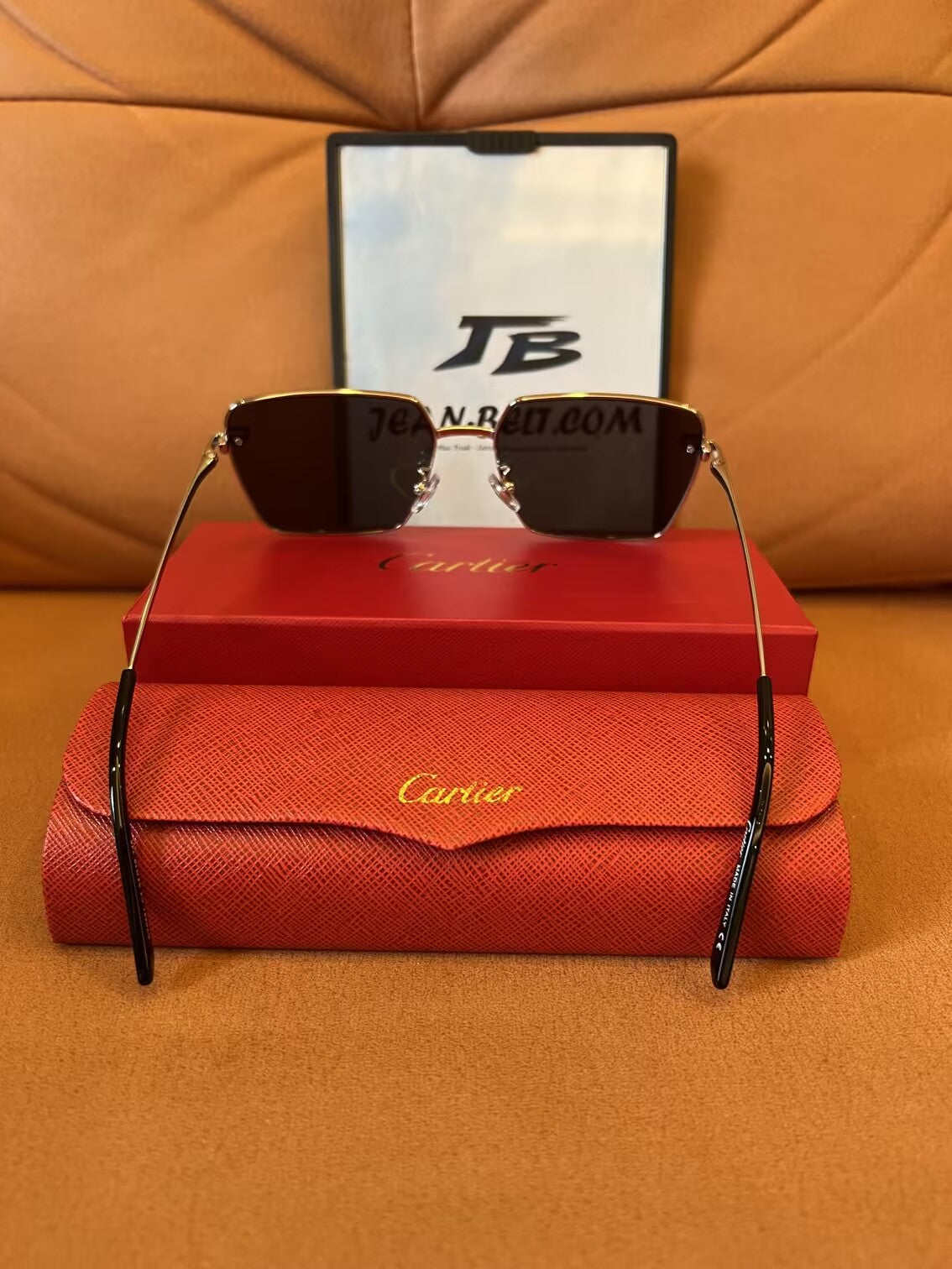 Cartier CT0041 C gold square sunglasses