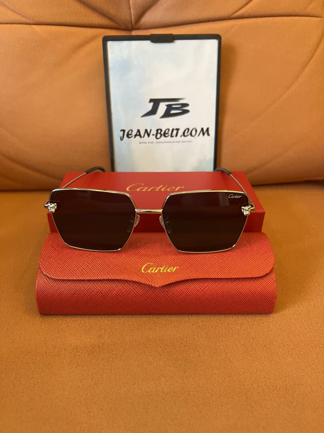 Cartier CT0041 C gold square sunglasses