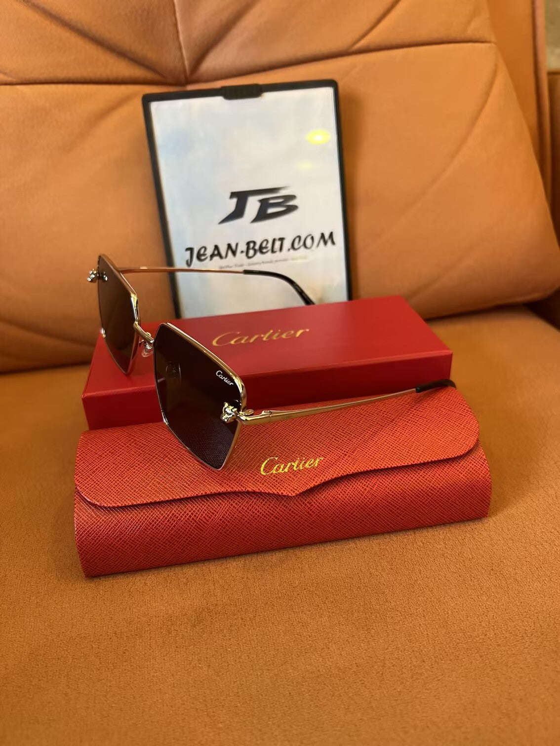 Cartier CT0041 C gold square sunglasses