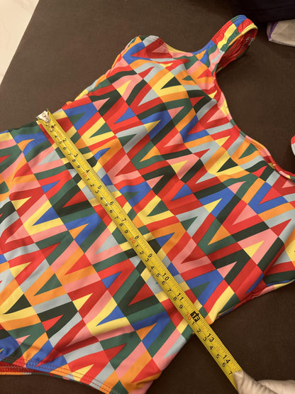 Valentino Colorful Geometric One-Piece Swimsuit