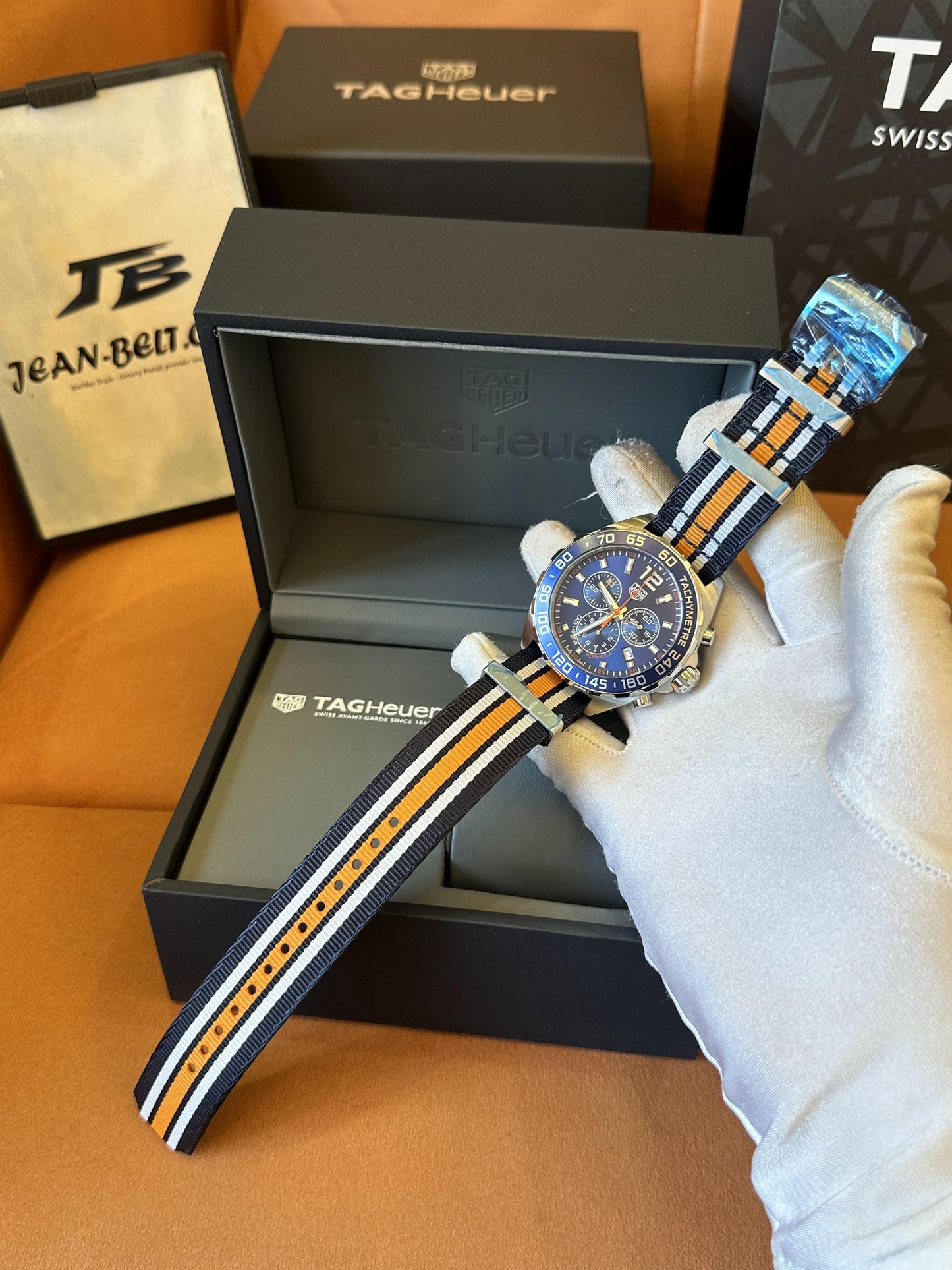 TAG Heuer formula 1 chronograph blue dial with NATO strap