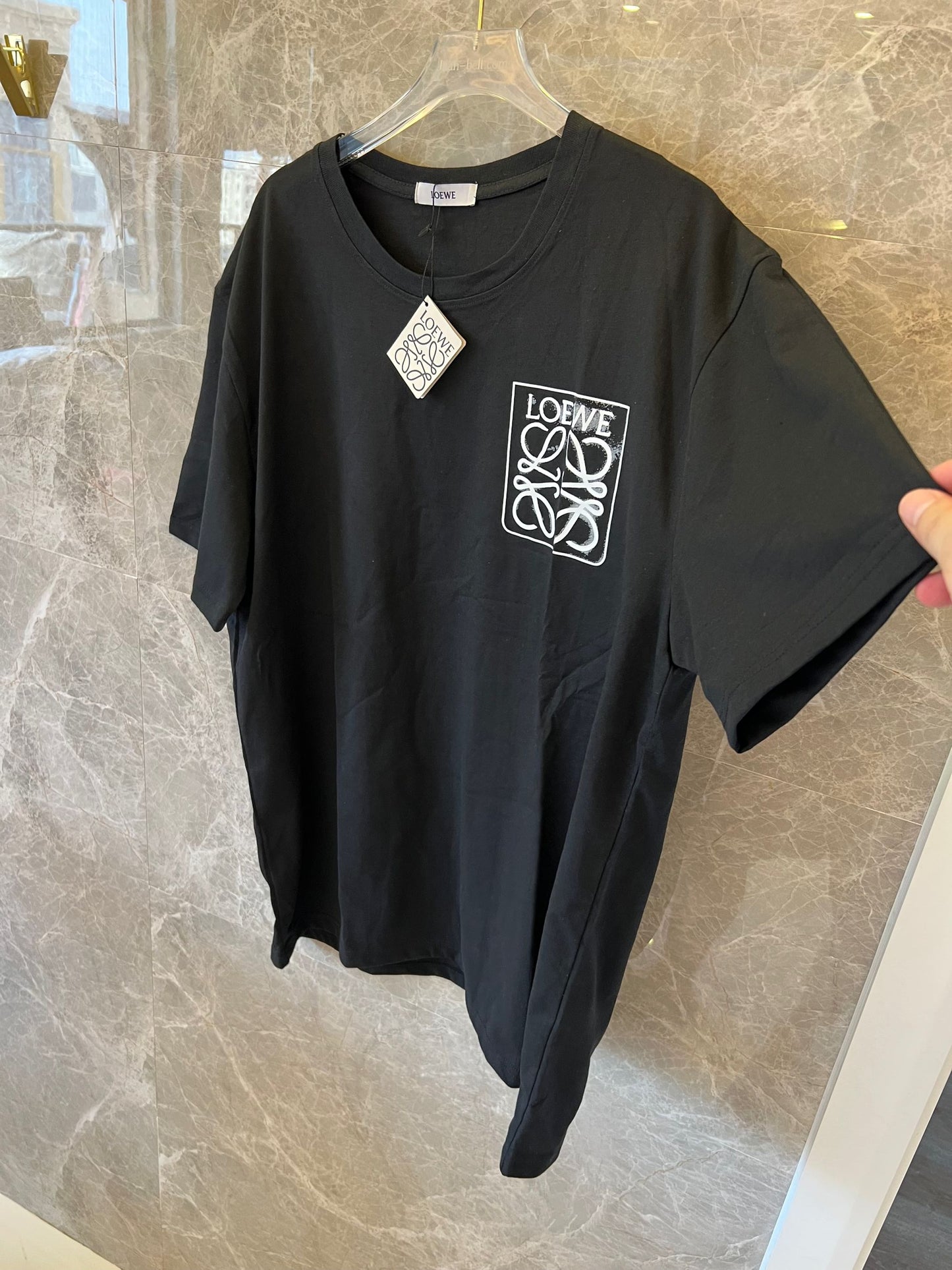 Loewe classic black t-shirt with signature logo patch