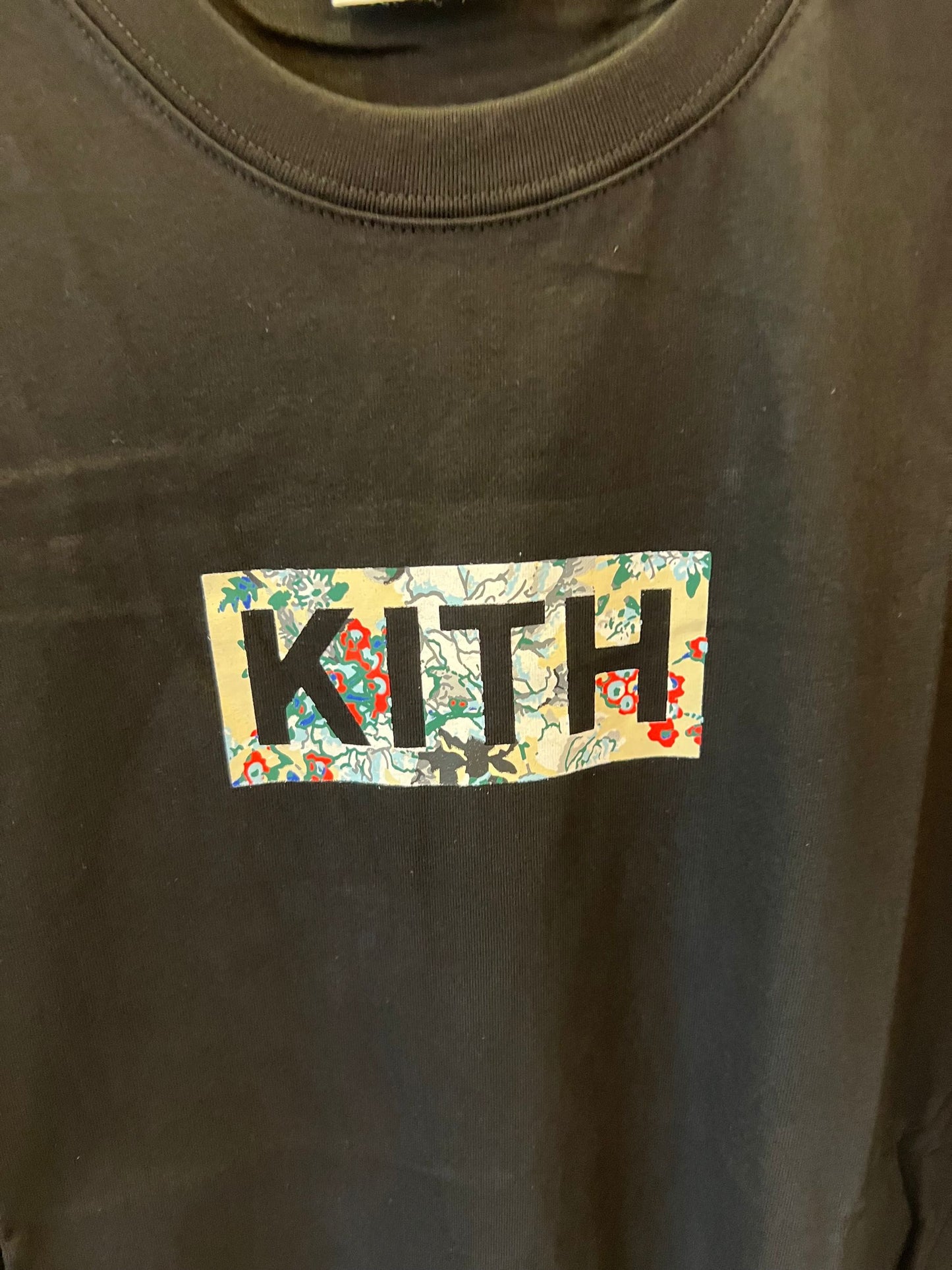 Kith black floral logo t-shirt