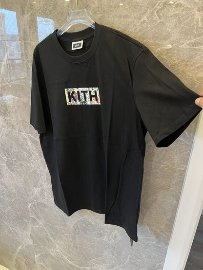 Kith black floral logo t-shirt