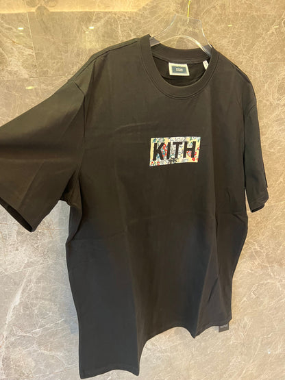 Kith black floral logo t-shirt