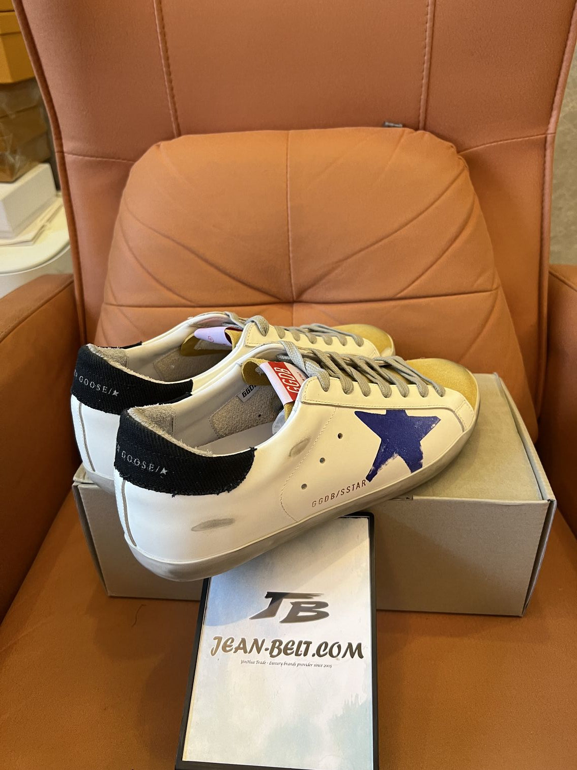 Golden Goose superstar sneakers white blue