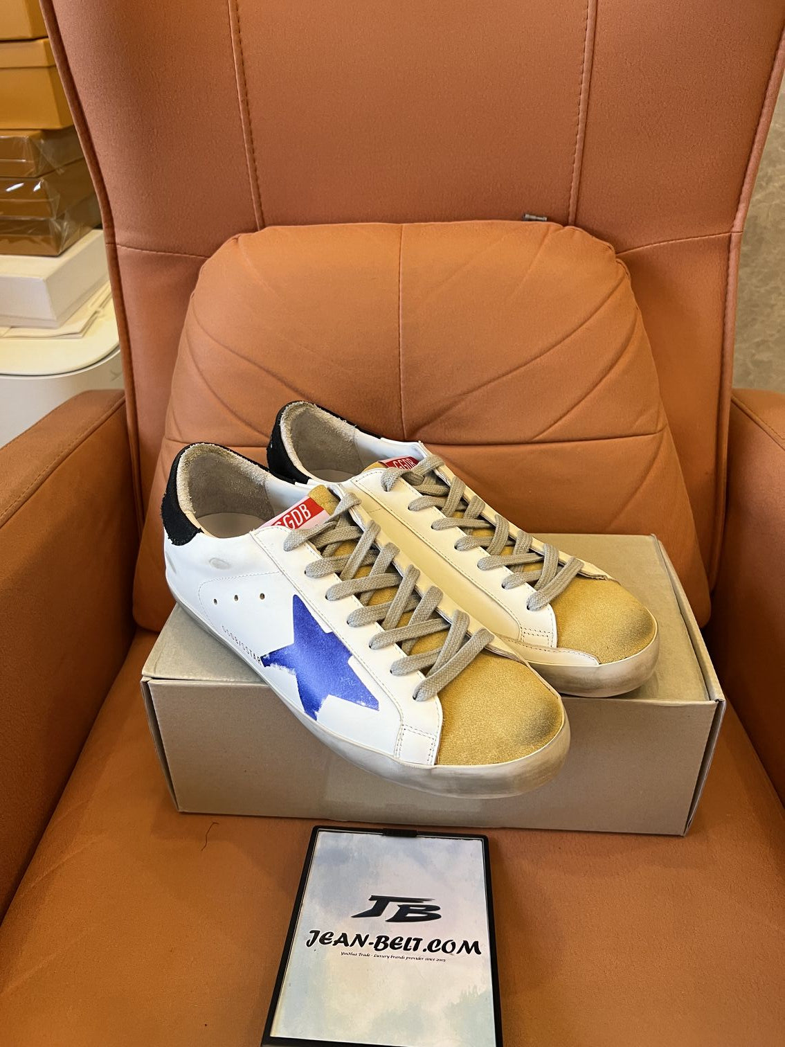 Golden Goose superstar sneakers white blue