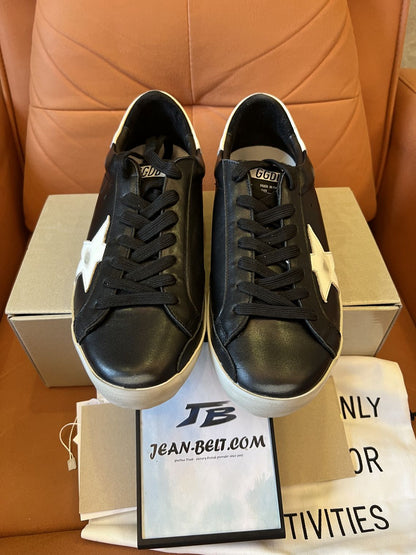 Golden Goose logo patch leather sneakers