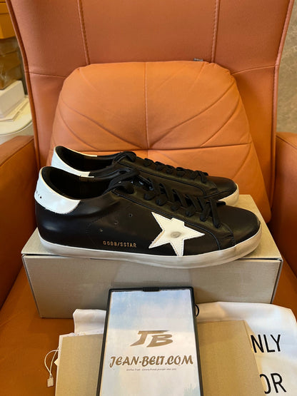 Golden Goose logo patch leather sneakers