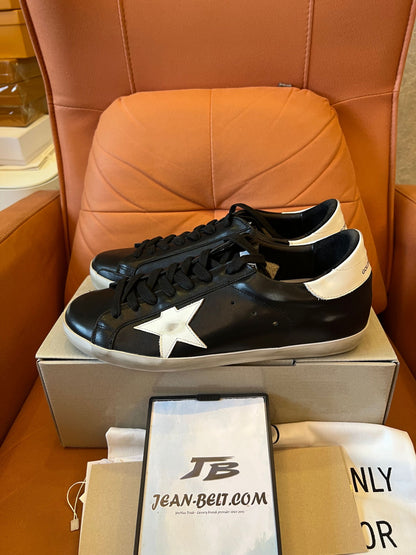 Golden Goose logo patch leather sneakers