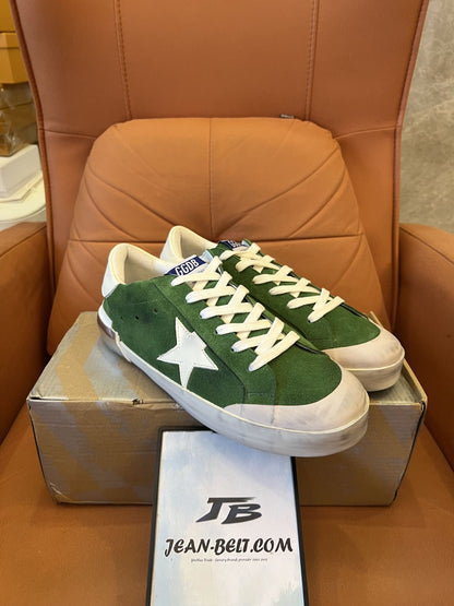 Golden Goose superstar sneakers in green leather