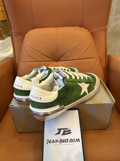 Golden Goose superstar sneakers in green leather