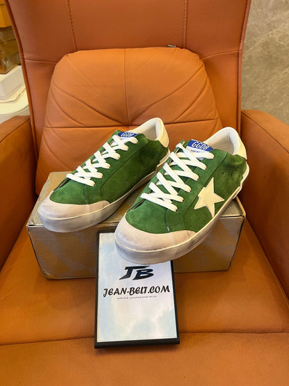 Golden Goose superstar sneakers in green leather