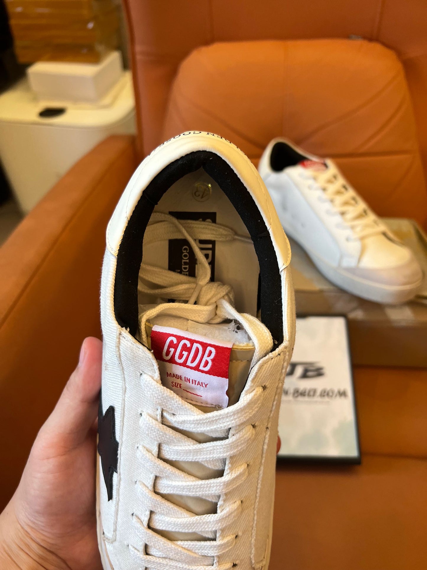 Golden Goose superstar sneakers in white leather