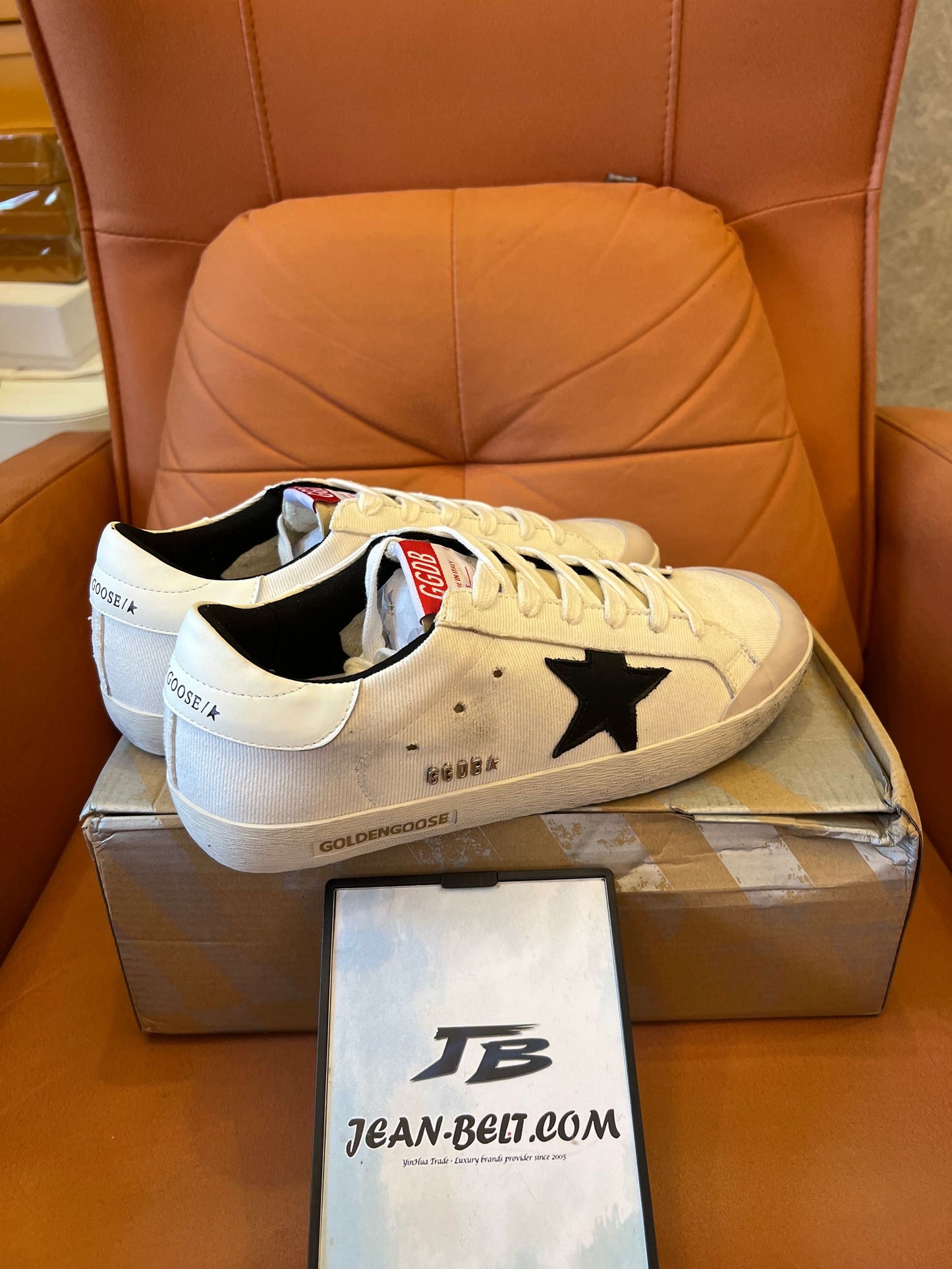 Golden Goose superstar sneakers in white leather