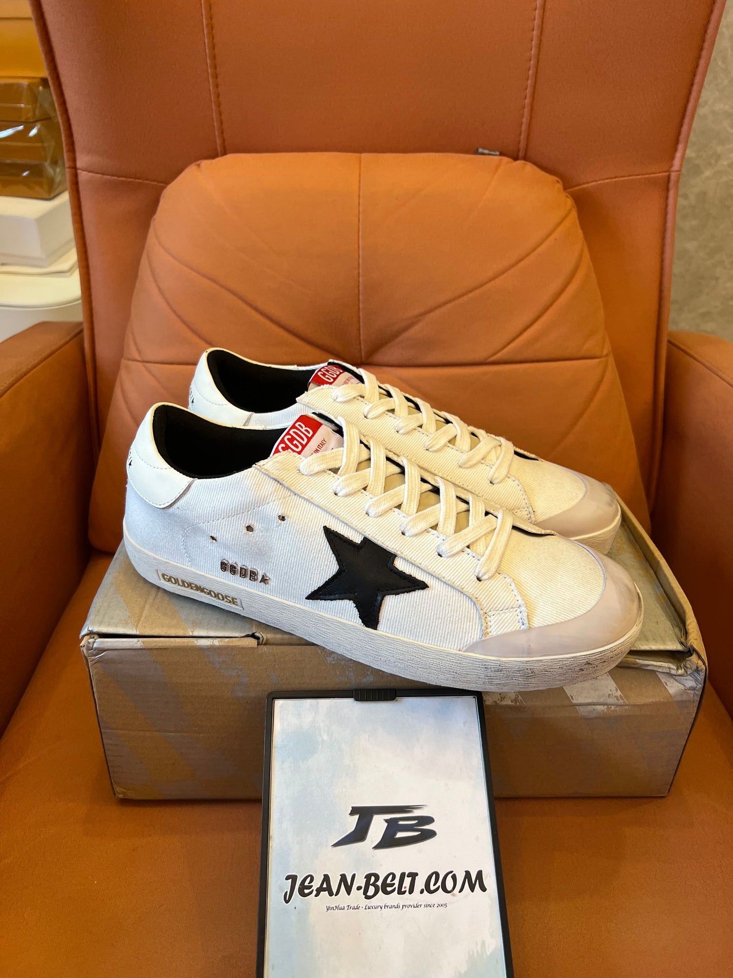 Golden Goose superstar sneakers in white leather