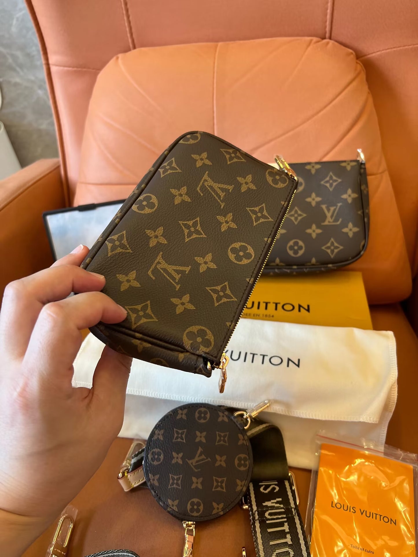 Louis Vuitton multi pochette accessoires leather crossbody bag