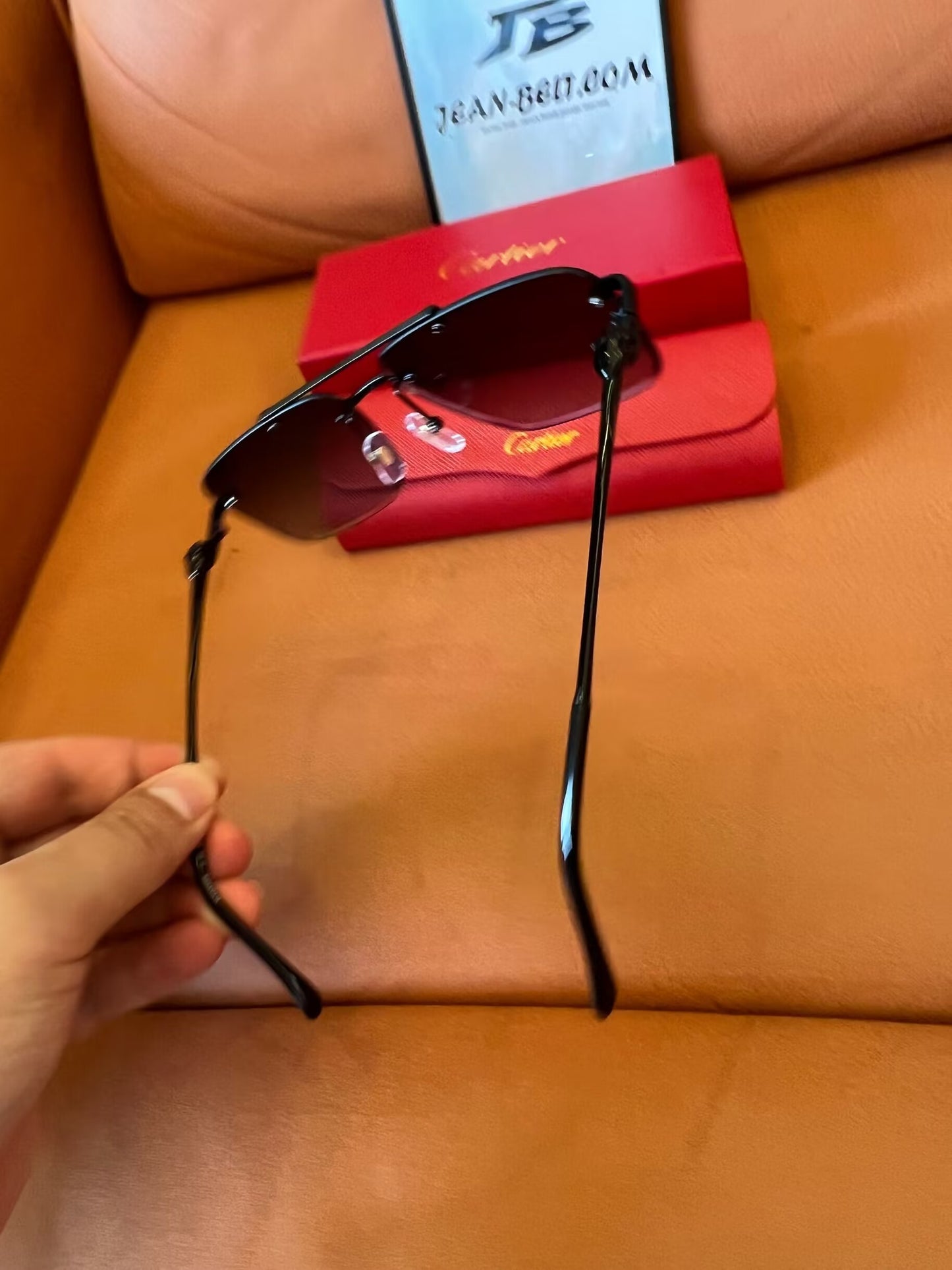 Cartier Rimless Rectangle Sunglasses - Panthère de Cartier Edition