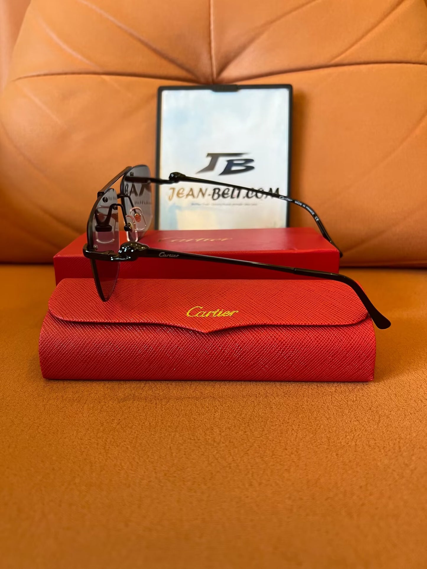 Cartier Rimless Rectangle Sunglasses - Panthère de Cartier Edition