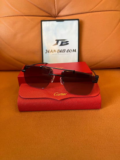 Cartier Rimless Rectangle Sunglasses - Panthère de Cartier Edition