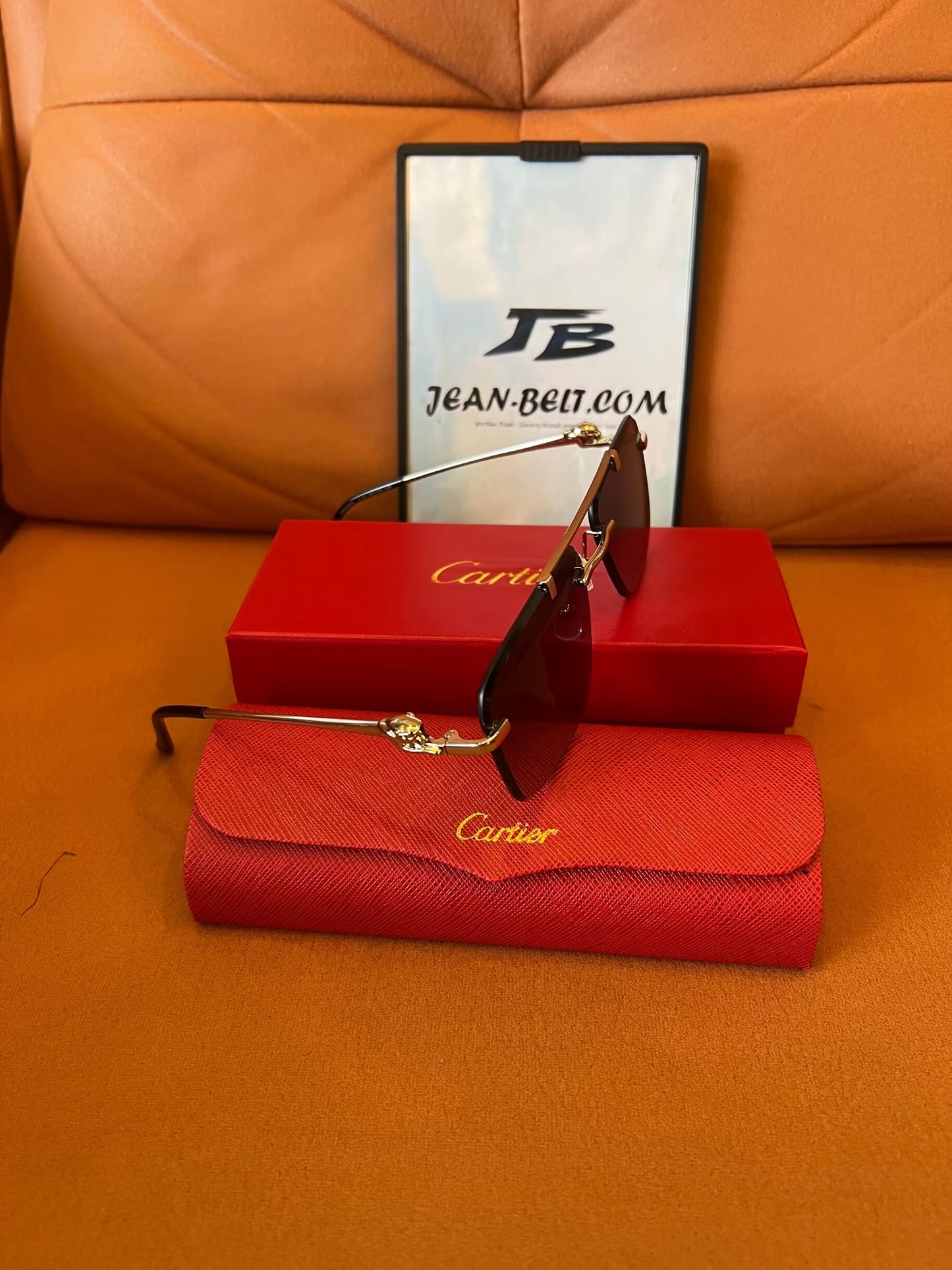 Cartier Rimless Rectangle Sunglasses - Panthère de Cartier Edition