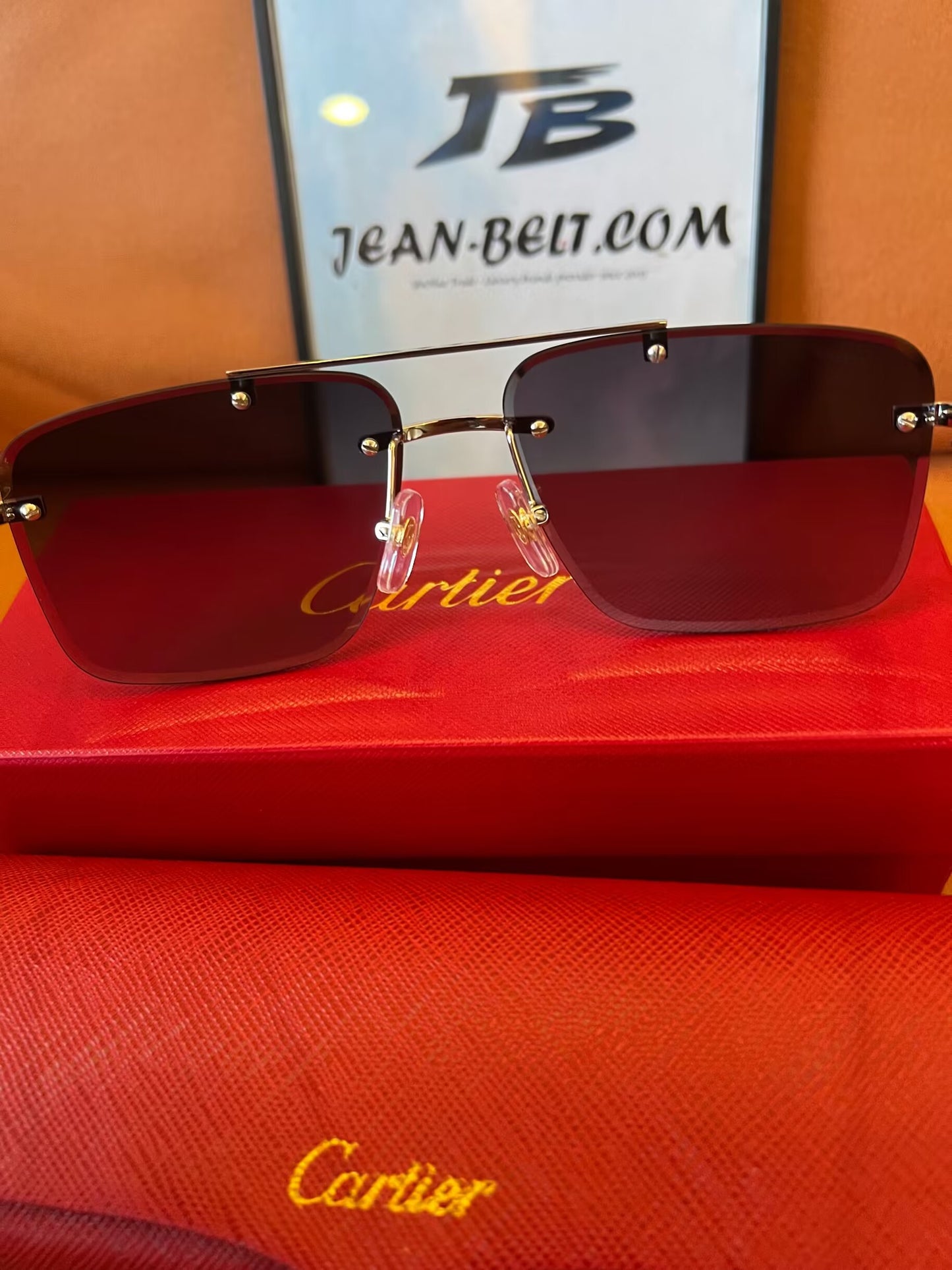 Cartier Rimless Rectangle Sunglasses - Panthère de Cartier Edition