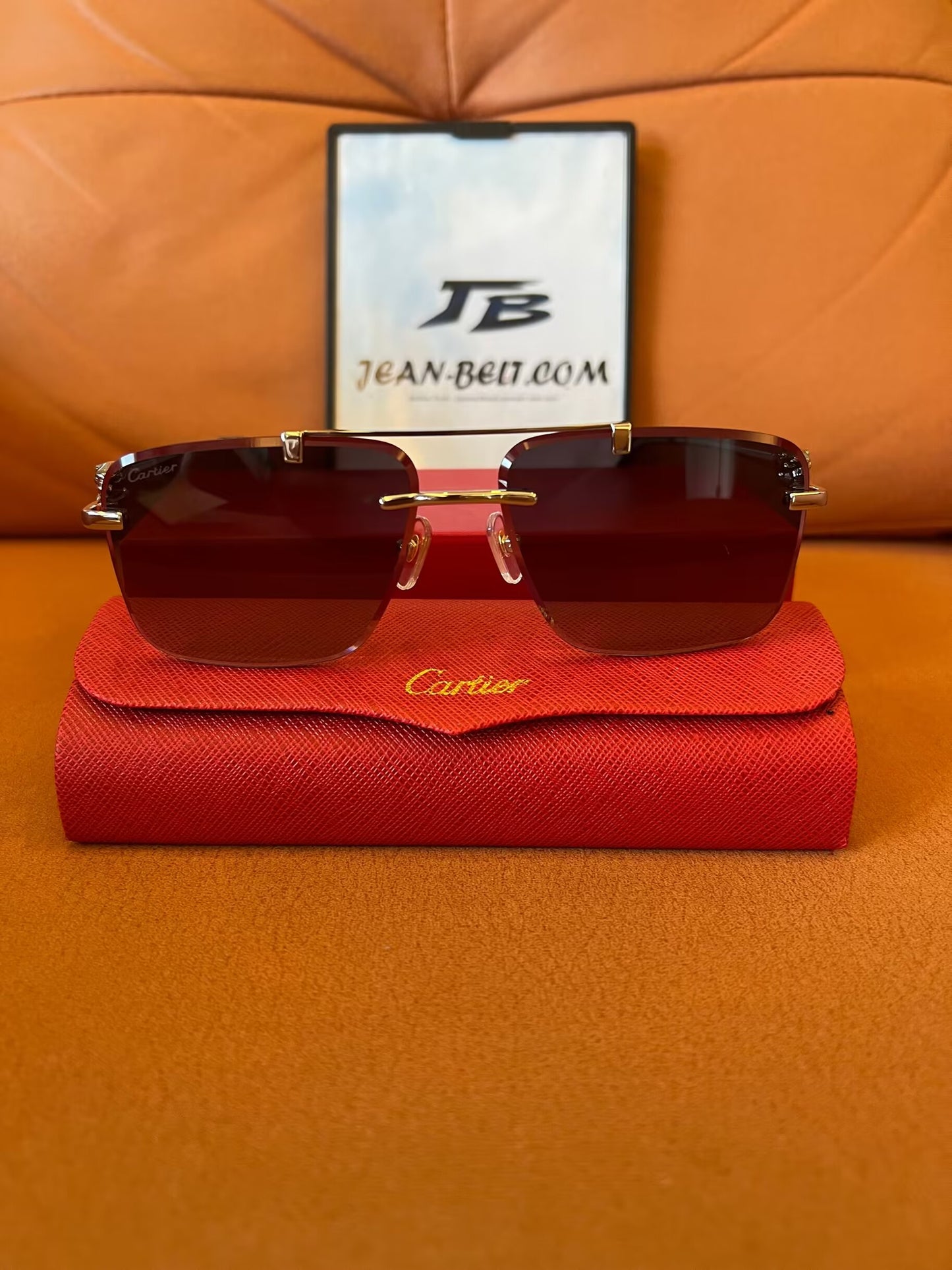 Cartier Rimless Rectangle Sunglasses - Panthère de Cartier Edition